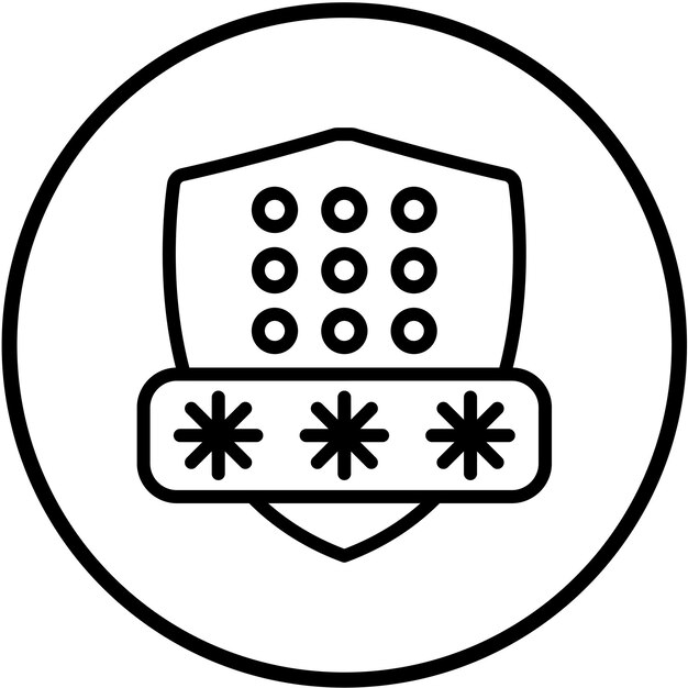 Diseño vectorial Estilo de icono de código seguro