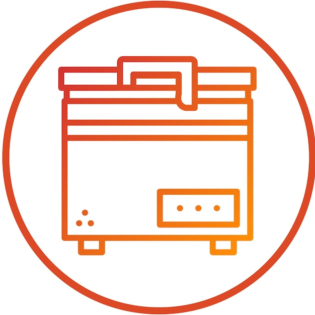 Diseño vectorial Estilo del icono del cofre del congelador