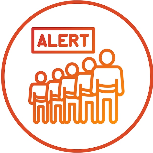 Diseño vectorial Estilo del icono de la cola de alerta