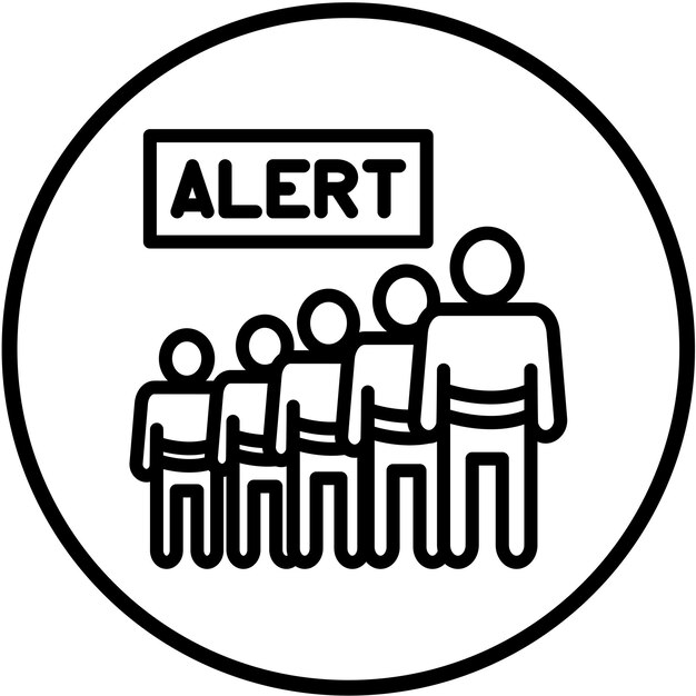 Diseño vectorial Estilo del icono de la cola de alerta