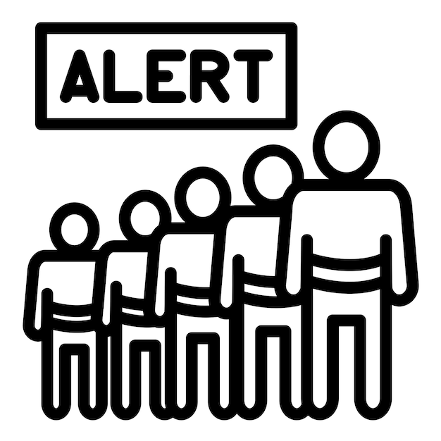 Diseño vectorial Estilo del icono de la cola de alerta