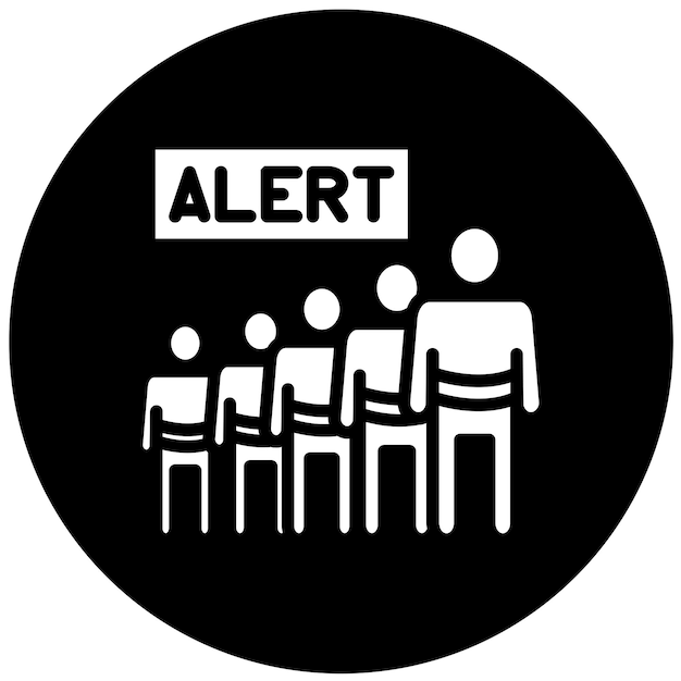 Diseño vectorial Estilo del icono de la cola de alerta