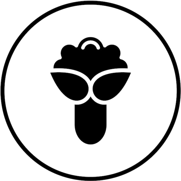 Diseño vectorial de estilo de icono de coliflor