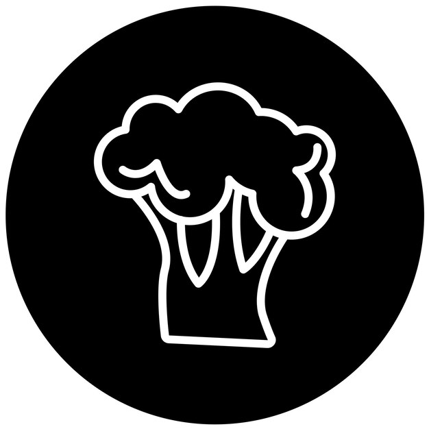 Diseño vectorial de estilo de icono de coliflor