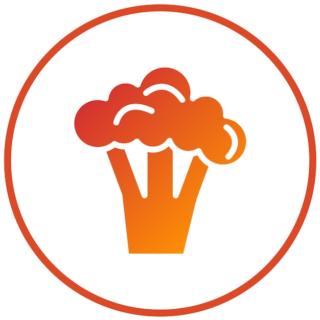 Diseño vectorial de estilo de icono de coliflor