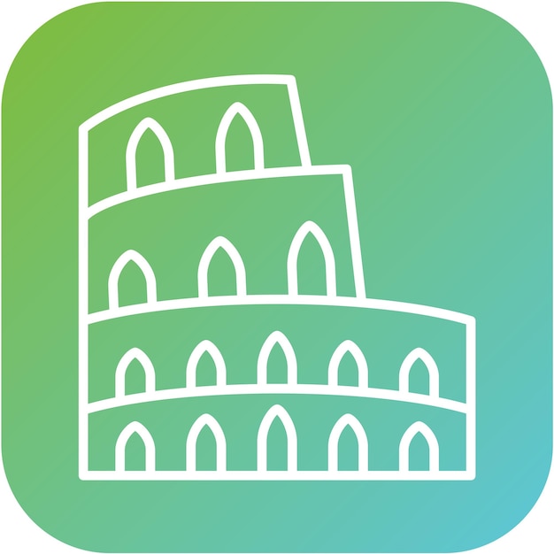 Diseño vectorial del estilo del icono del Coliseo