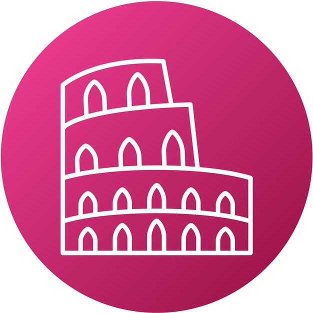 Diseño vectorial del estilo del icono del Coliseo