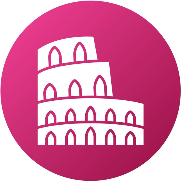 Diseño vectorial del estilo del icono del Coliseo