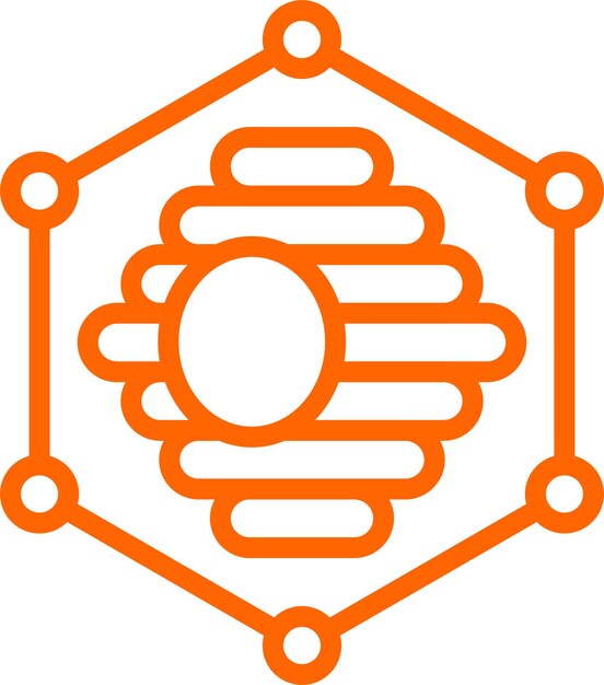 Diseño vectorial Estilo de icono de colmena tecnológica