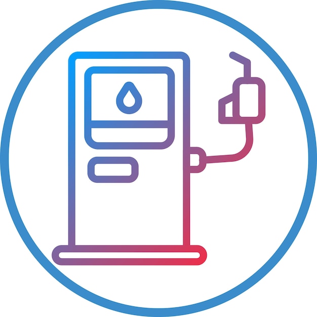 Diseño vectorial del estilo del icono de combustible de gas
