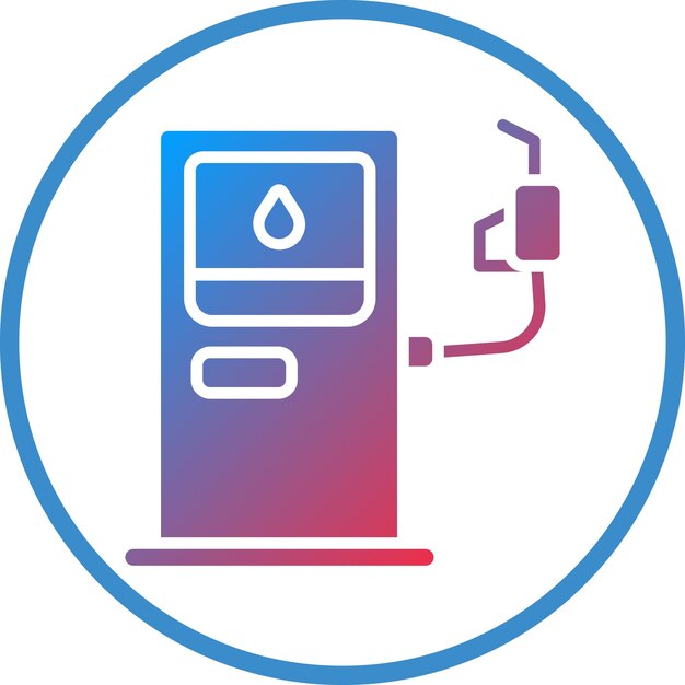 Diseño vectorial del estilo del icono de combustible de gas