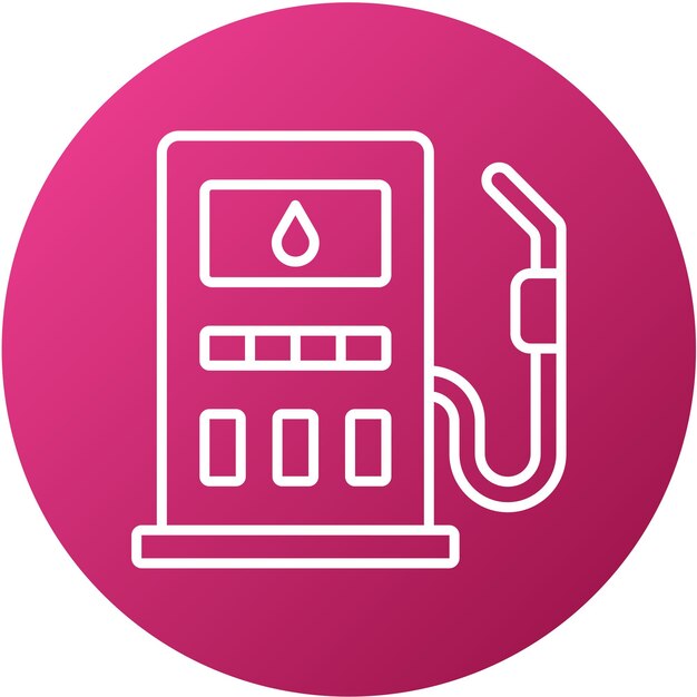 Diseño vectorial del estilo del icono de combustible de gas