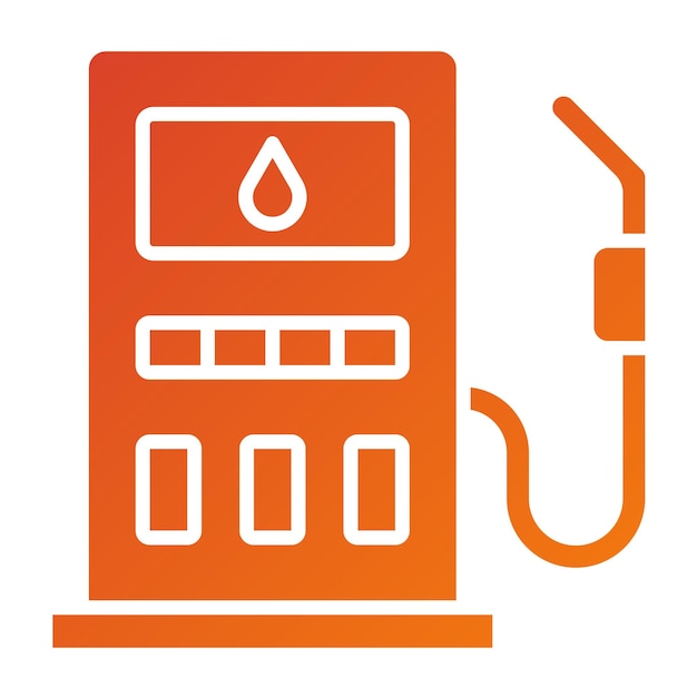 Diseño vectorial del estilo del icono de combustible de gas
