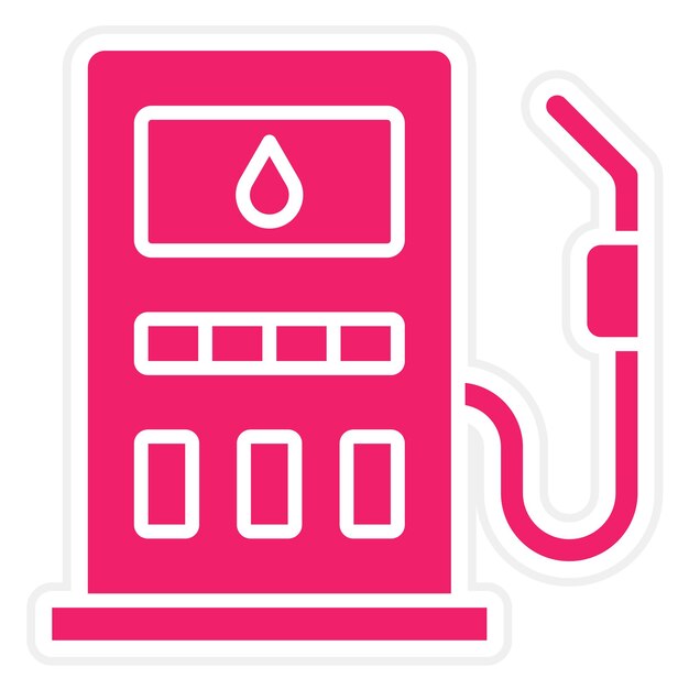Diseño vectorial del estilo del icono de combustible de gas