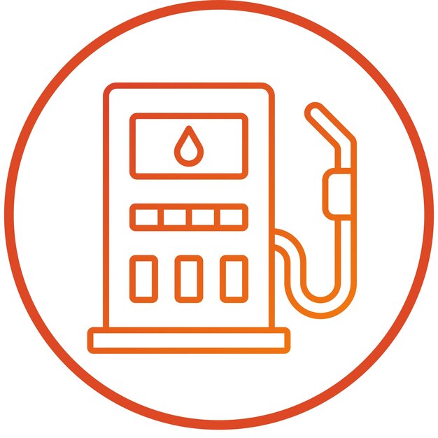 Diseño vectorial del estilo del icono de combustible de gas