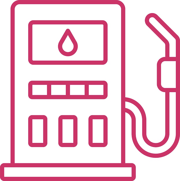 Diseño vectorial del estilo del icono de combustible de gas