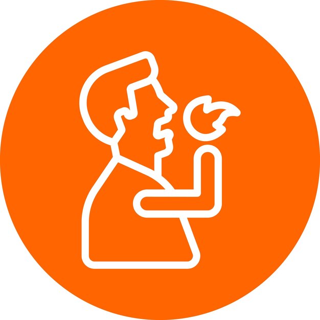 Diseño vectorial Estilo del icono de Comedor de Fuego