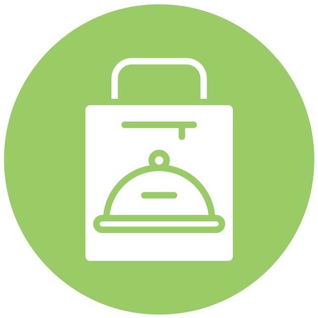 Diseño vectorial Estilo de icono de comida cubierto