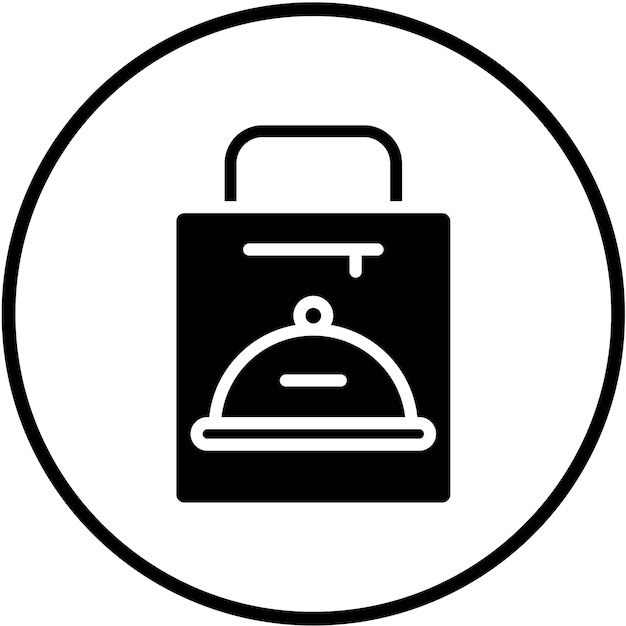 Diseño vectorial Estilo de icono de comida cubierto