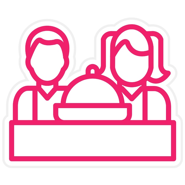 Diseño vectorial del estilo del icono de la comida familiar