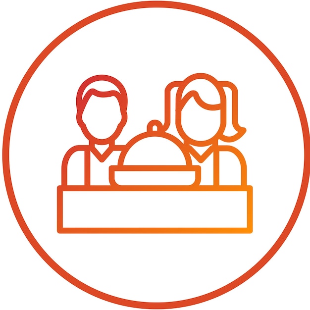 Diseño vectorial del estilo del icono de la comida familiar