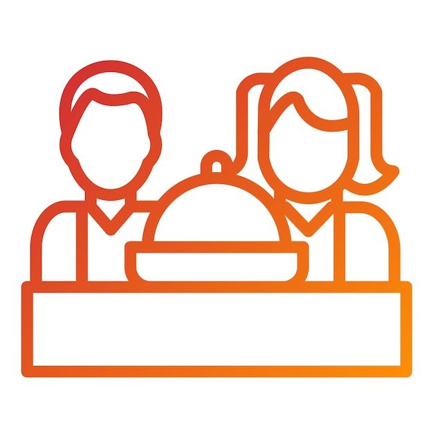 Diseño vectorial del estilo del icono de la comida familiar