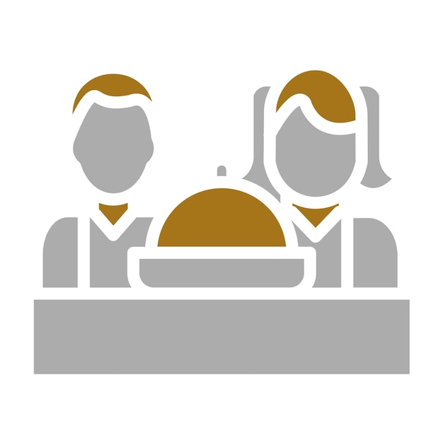 Diseño vectorial del estilo del icono de la comida familiar