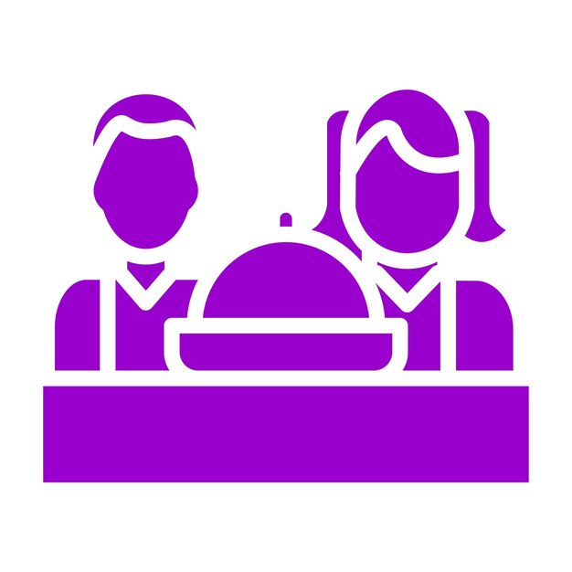 Diseño vectorial del estilo del icono de la comida familiar