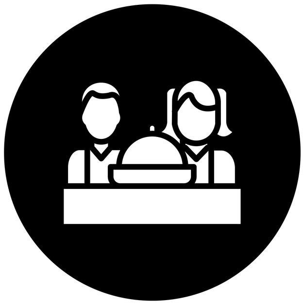 Diseño vectorial del estilo del icono de la comida familiar