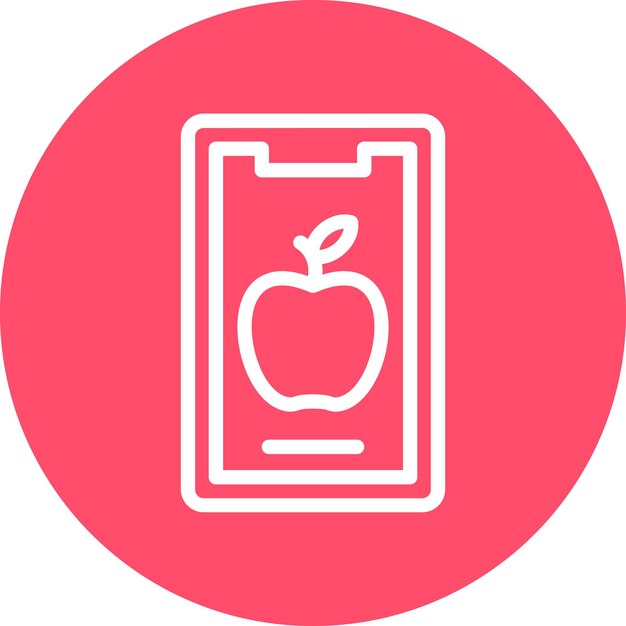 Diseño vectorial Estilo de icono de comida móvil