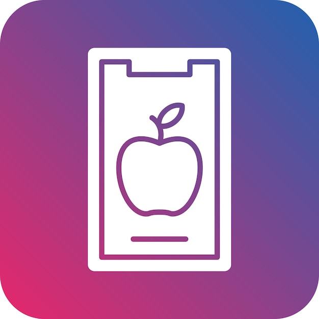 Diseño vectorial Estilo de icono de comida móvil