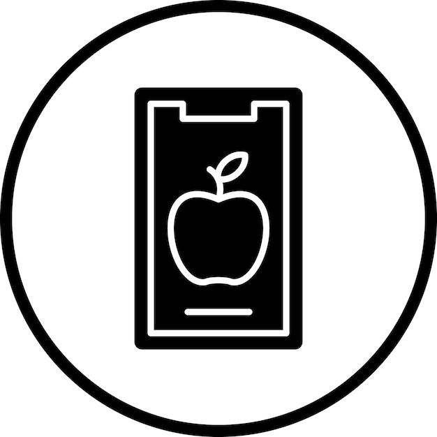 Diseño vectorial Estilo de icono de comida móvil