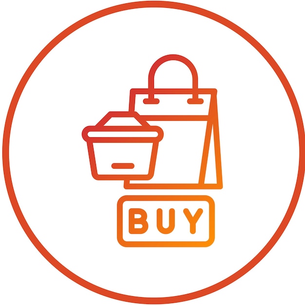 Diseño vectorial Estilo del icono de compra del producto