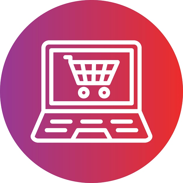 Diseño vectorial Estilo de icono de compras en línea