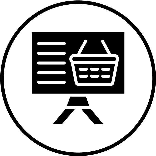 Diseño vectorial Estilo de icono de compras en línea