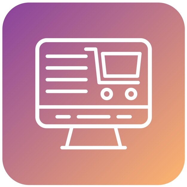 Diseño vectorial Estilo de icono de compras en línea