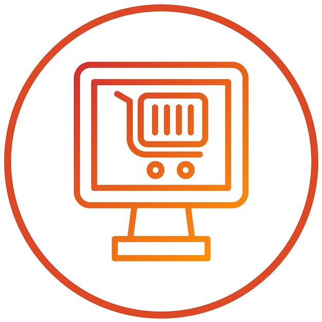 Diseño vectorial Estilo de icono de compras en línea