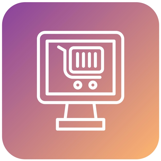 Diseño vectorial Estilo de icono de compras en línea