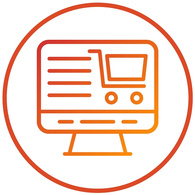 Diseño vectorial Estilo de icono de compras en línea