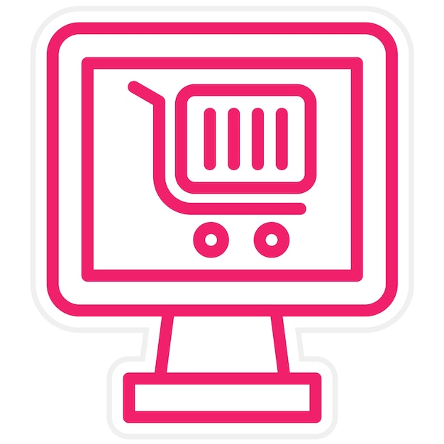 Diseño vectorial Estilo de icono de compras en línea