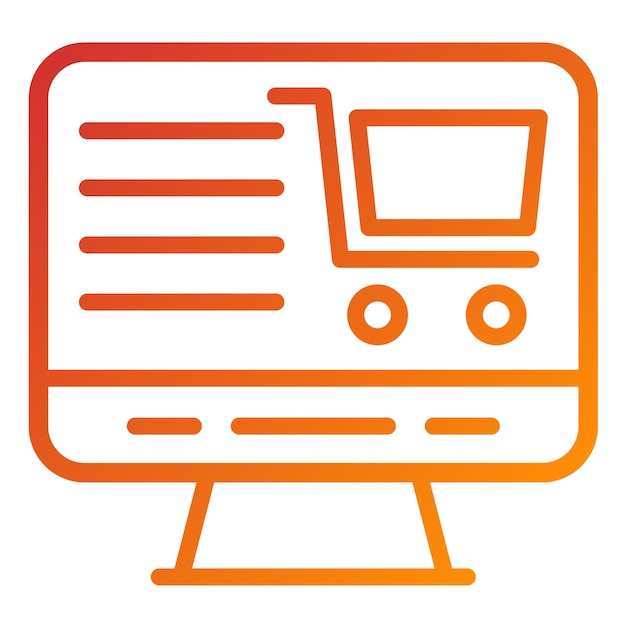 Diseño vectorial Estilo de icono de compras en línea