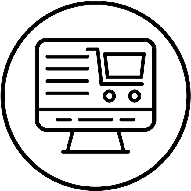 Diseño vectorial Estilo de icono de compras en línea