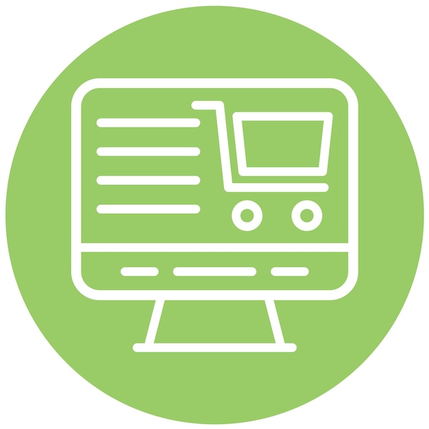 Diseño vectorial Estilo de icono de compras en línea