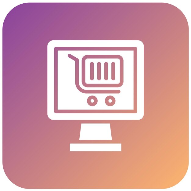 Diseño vectorial Estilo de icono de compras en línea
