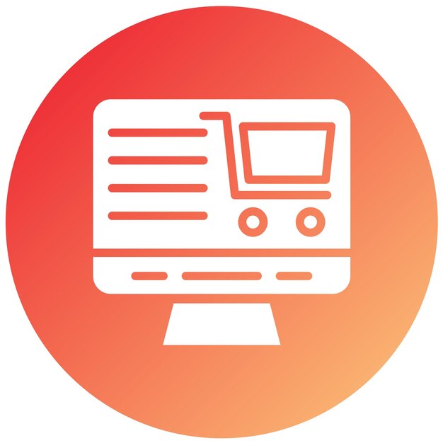 Diseño vectorial Estilo de icono de compras en línea