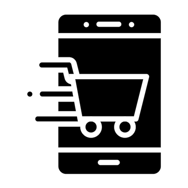 Diseño vectorial Estilo de icono de compras en línea