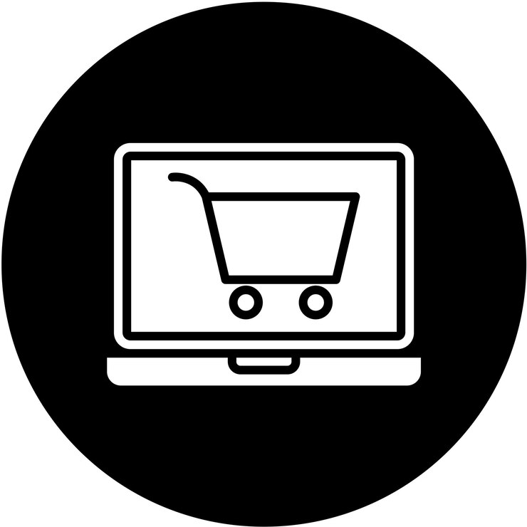 Vector diseño vectorial estilo de icono de compras en línea