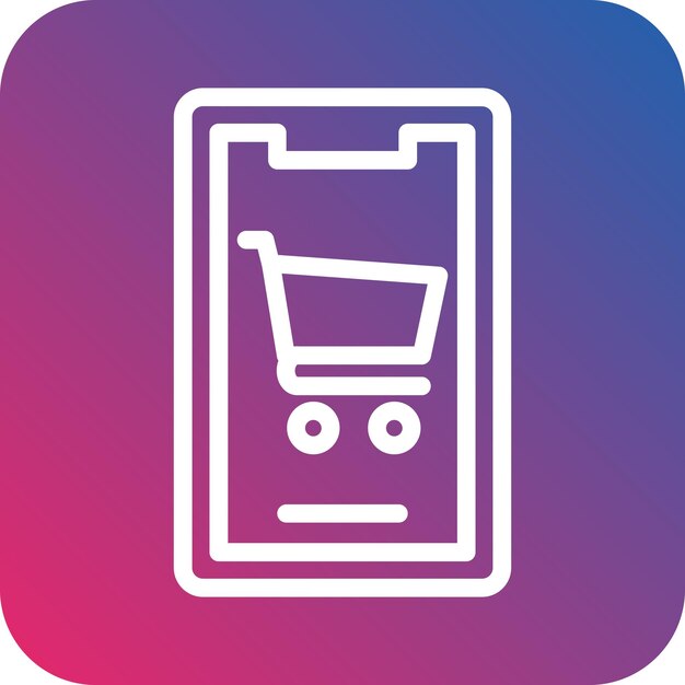 Diseño vectorial Estilo de icono de compras móviles