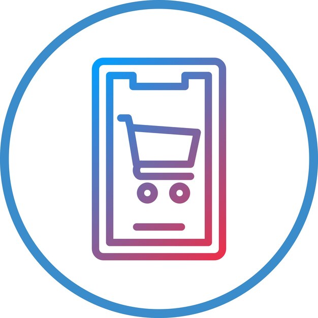 Diseño vectorial Estilo de icono de compras móviles