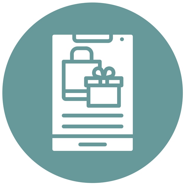 Diseño vectorial Estilo de icono de compras móviles